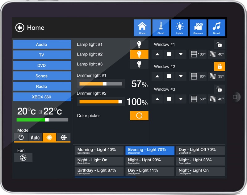 iRidium interface Metro GUI